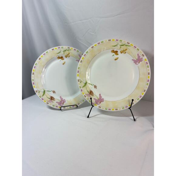 Set of 4 Vintage Unimax Yellow Floral Dinner Plates - Picture 3 of 6